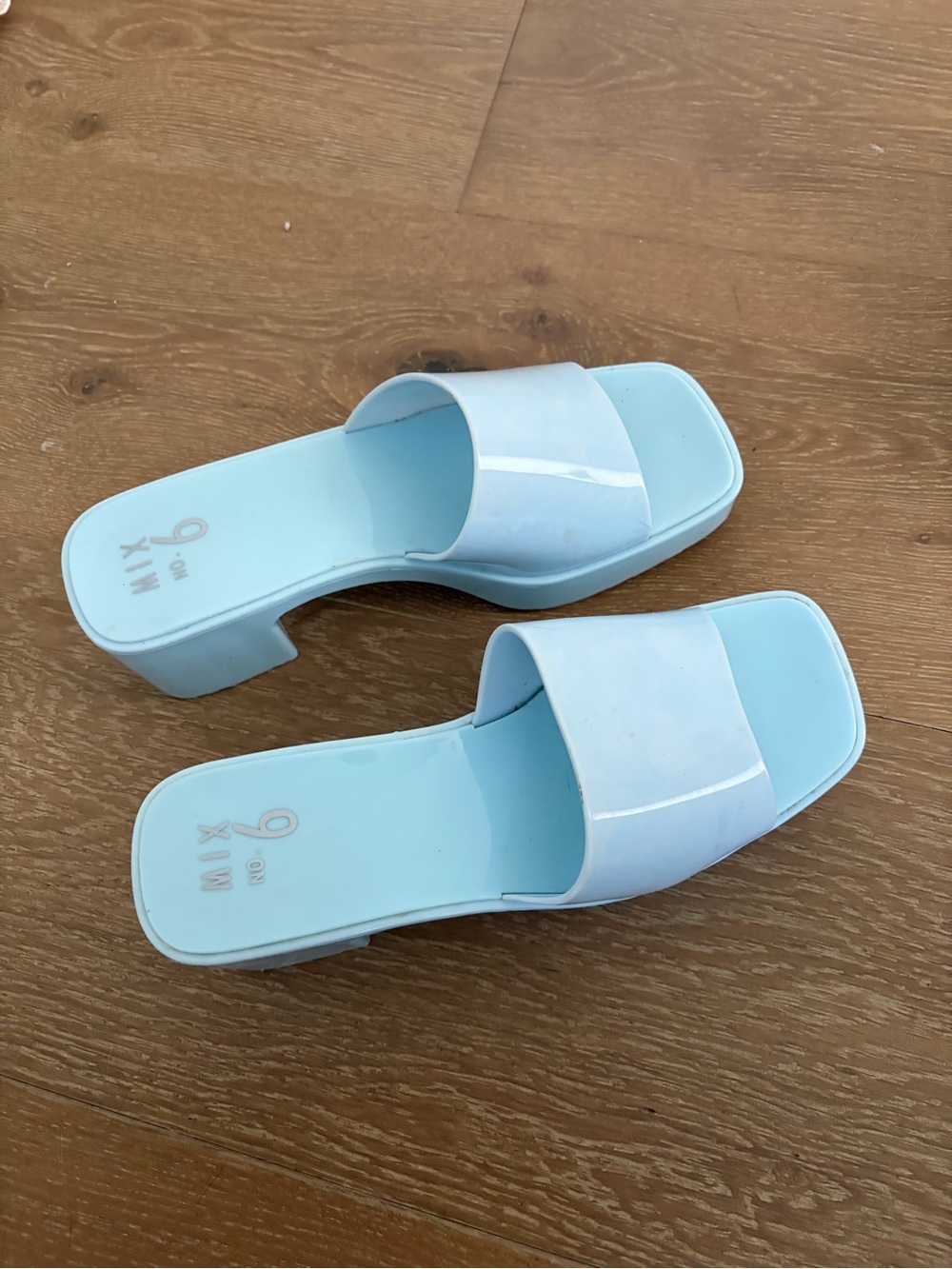 Light Blue Slide Heel Sandals - Brand: